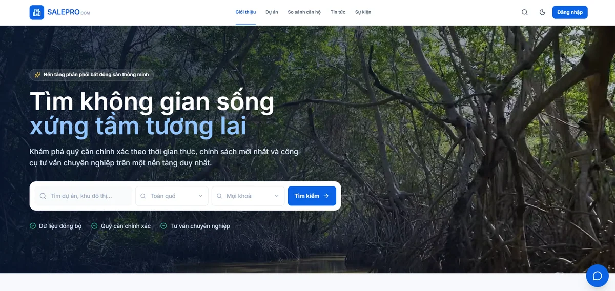 Ảnh giao diện demo Bất động sản SalePro