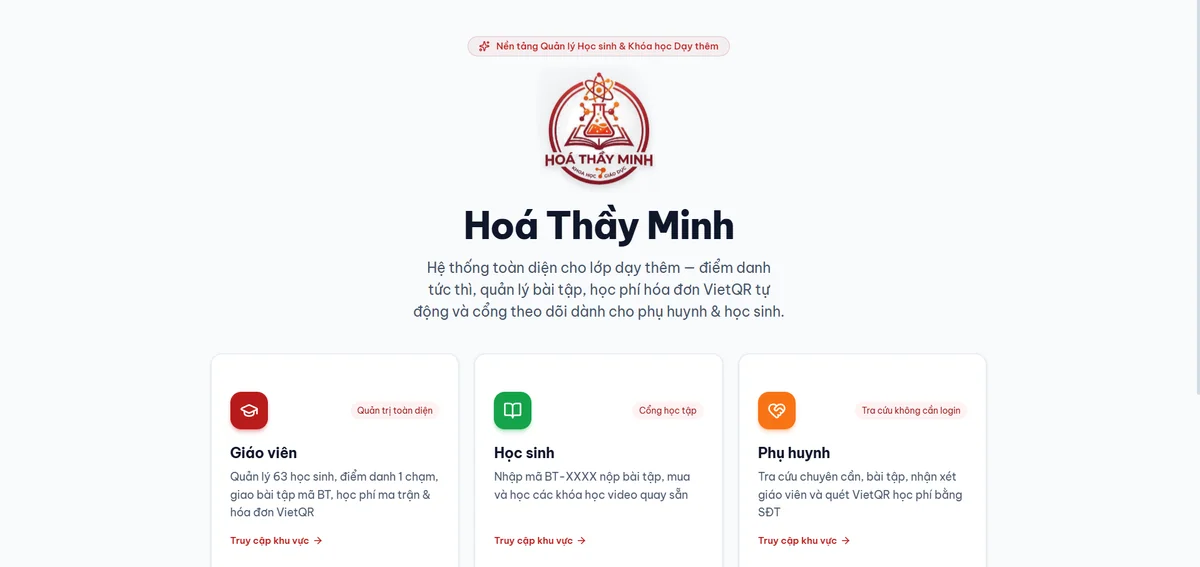 Ảnh giao diện demo Quản lý học viên và bán khóa học