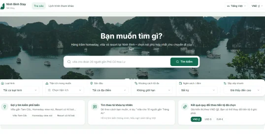 Ảnh giao diện demo Du lịch Ninh Bình