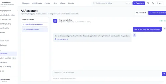 Ảnh giao diện demo Du học Singapore